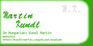 martin kundl business card